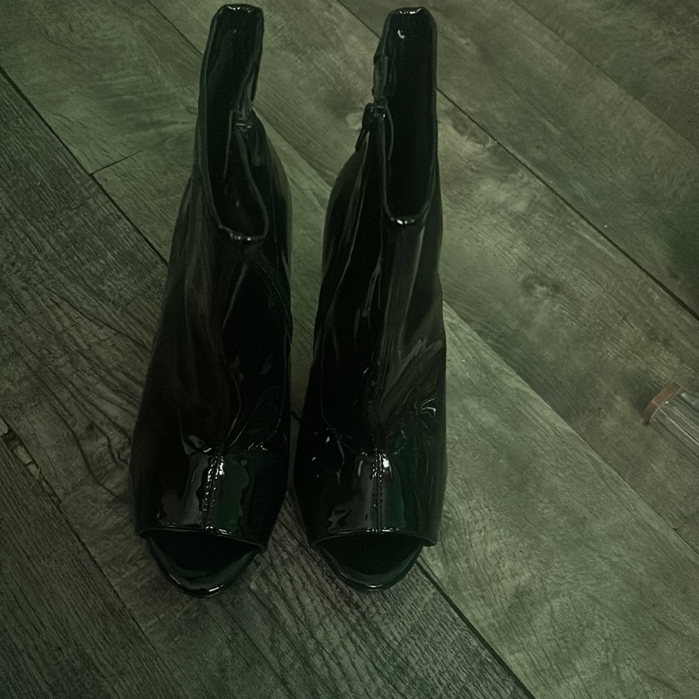 Fashion Nova Leather Open Toe Half Boot